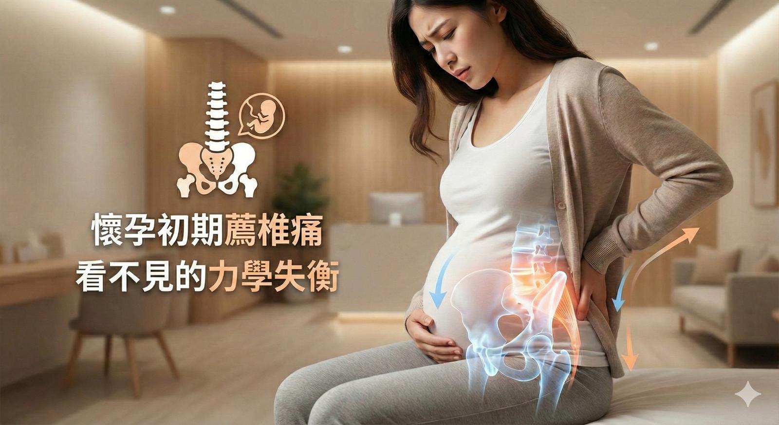 以為肚子大才會腰痠？懷孕初期的薦椎痛，源自看不見的『力學失衡』
