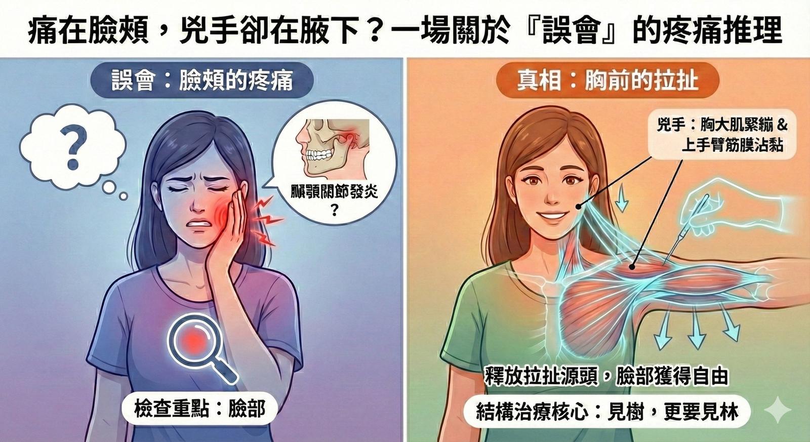 痛在臉頰，兇手卻在腋下？一場關於「誤會」的疼痛推理